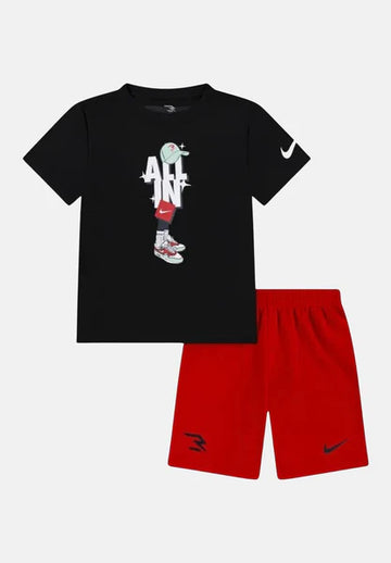 NIKE Completino Graff Lock Up rosso e nero per bambino e bambina