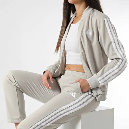 Tuta Adidas Beige Track Suit Essentials 3-Stripes