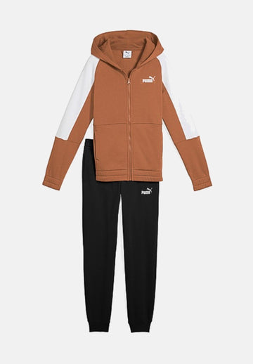 Tuta Puma Essentials Block Marrone E Nera Per Bambino/a